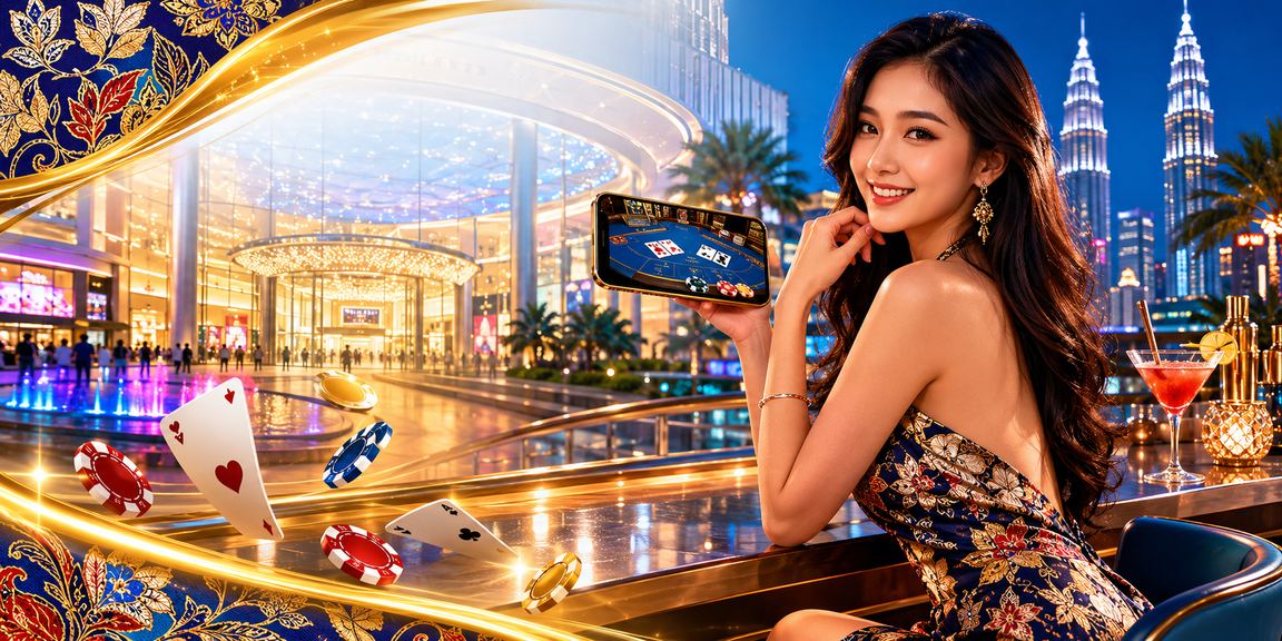 Suasana baccarat berinspirasikan batik Kuala Lumpur gaya Malaysia
